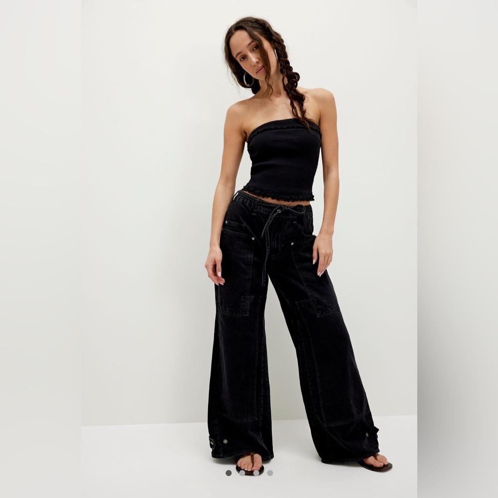 We The Free CRVY Outlaw Wide Leg Jeans in Black Jasper